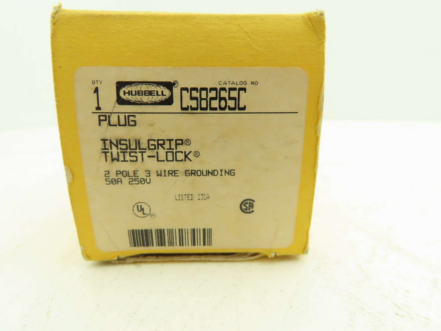 Hubbell CS8265C Insulgrip Twist-Lock HBL Connector 2 Pole 3 Wire 50A 250VAC