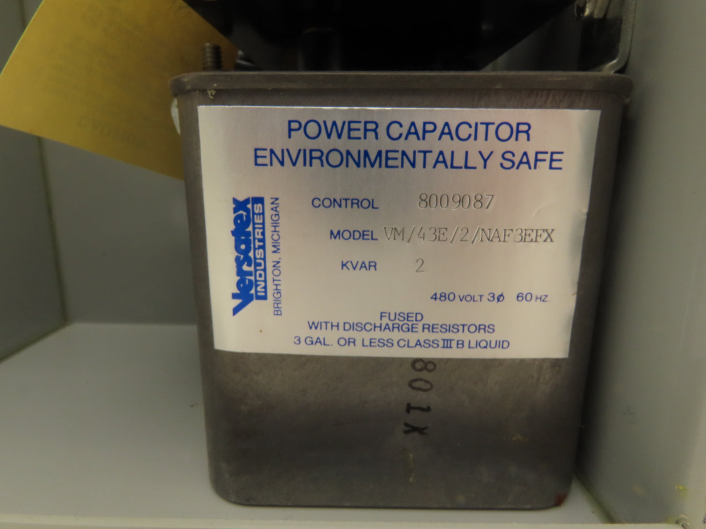 Versatex VM/43E/2/NAF3EFX Power Capacitor Enclosed Unit 2kvar 480V 3PH