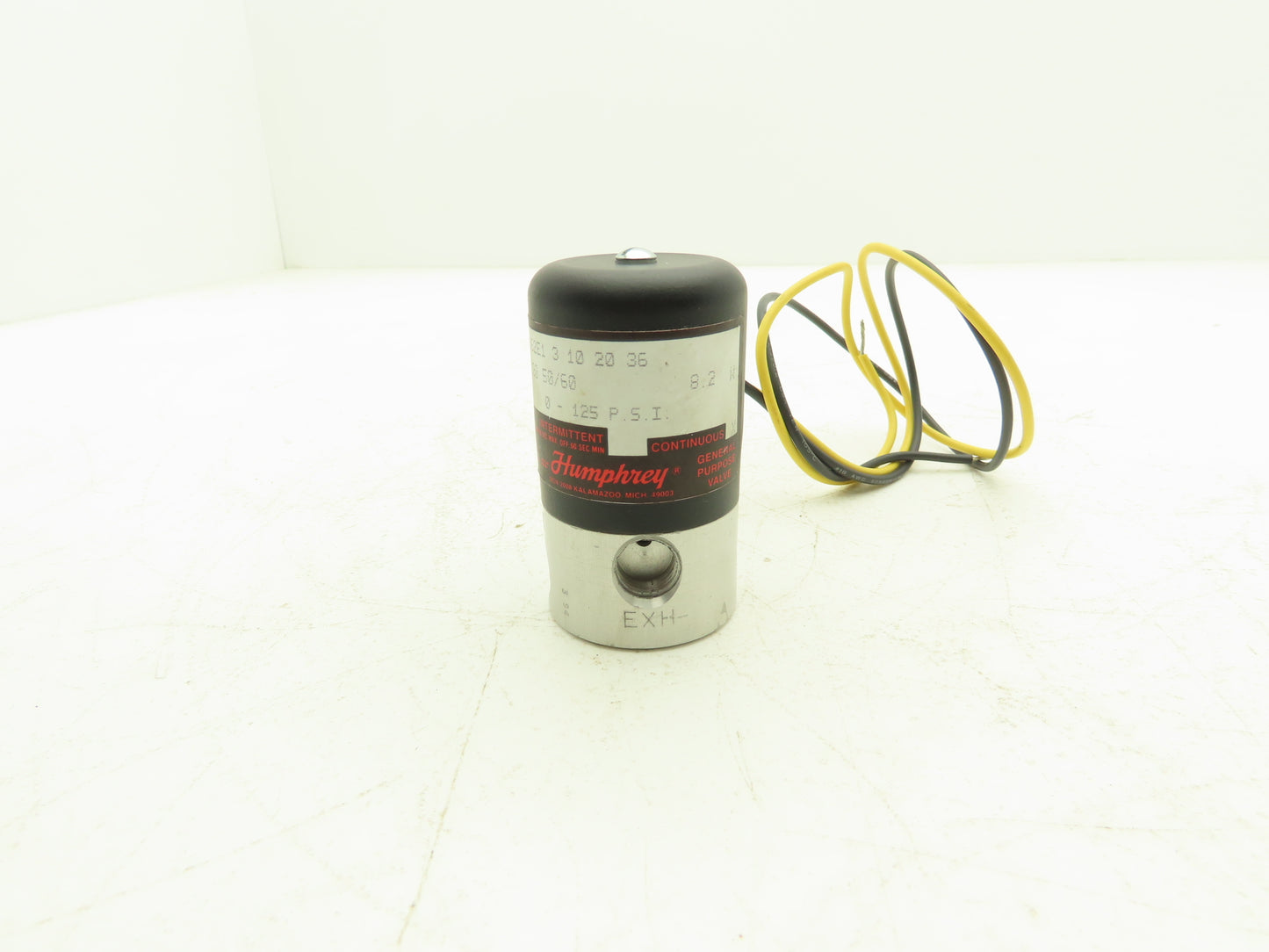 Humphrey 062E1-3-10-20-36 Solenoid Valve 0-125psi 1/4" NPT 120V Continuous Coil