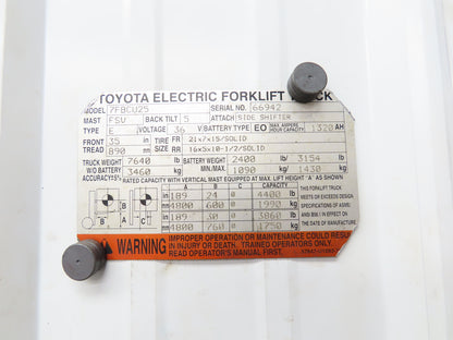 Toyota 14110-21441-71 Electric Forklift Motor Drive Front Axle 6 Lug Off 7FBCU25