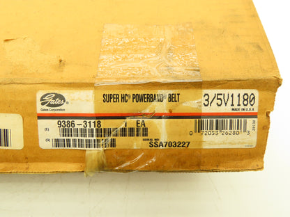 Gates 9386-3118 3/5V1180 Super HC Powerband Belt 3 Groove 5V Width OEM Belt