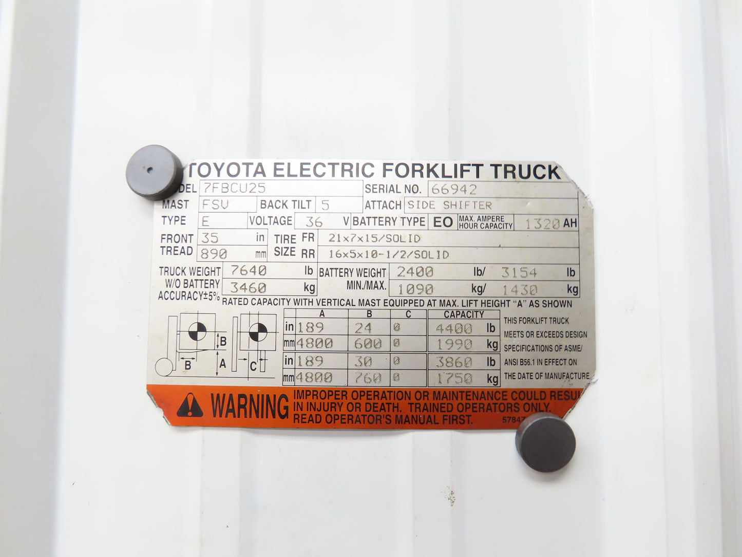 Toyota 57120-11441-71 Electric Forklift Dash Display Controller Off 7FBCU25