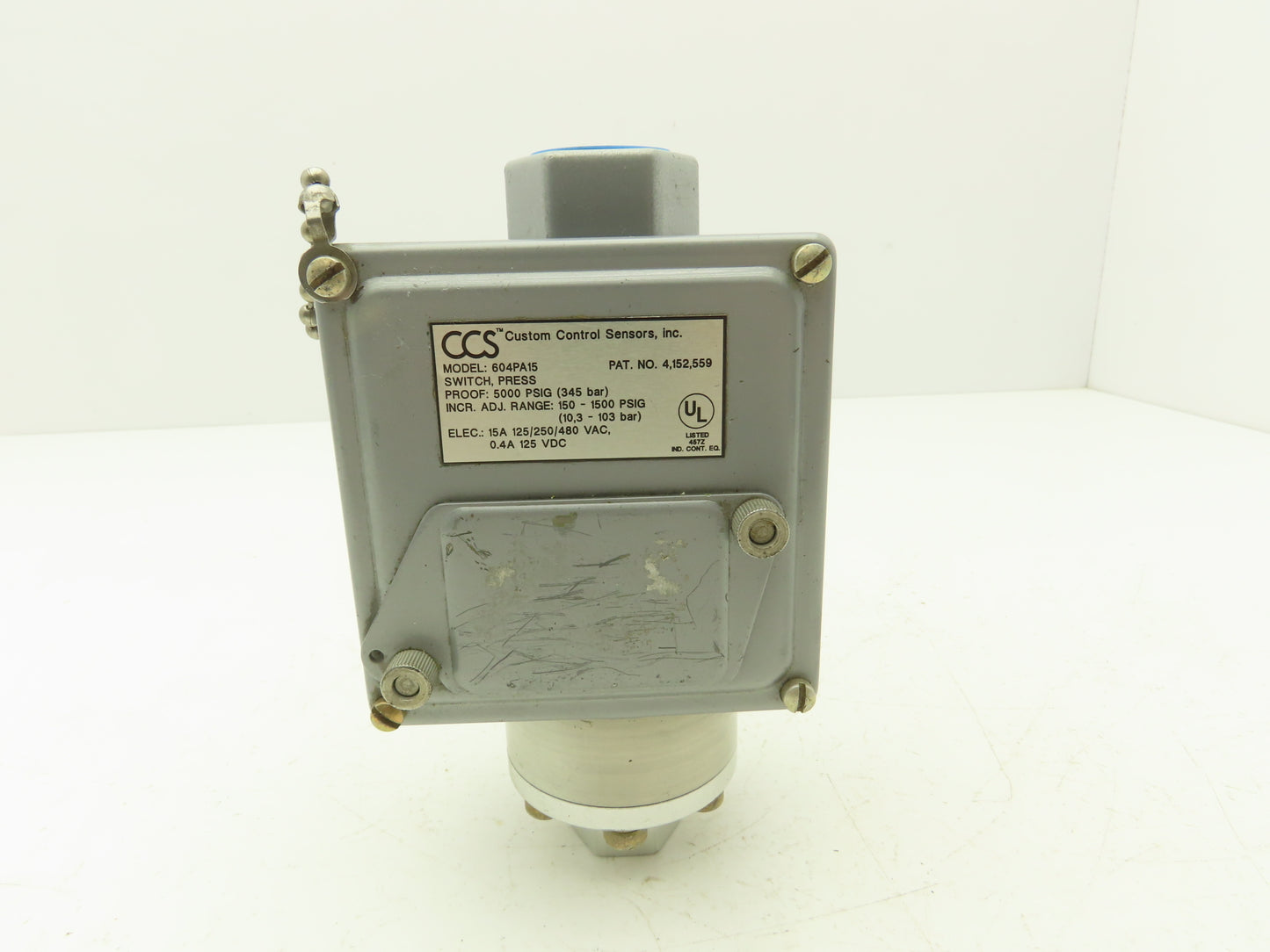 Custom Control Sensors 604PA15 Hydraulic Pressure Switch 5000 PSIG 125/250/480V