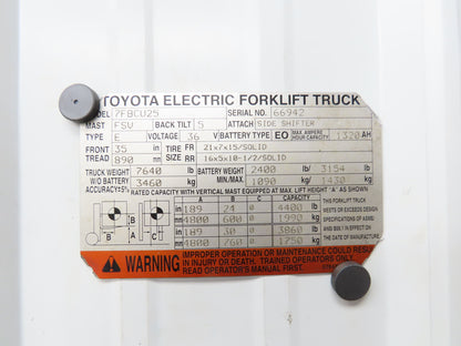 Toyota 45283-31000-71 Electric Forklift Steering Column & Dash Cover Off 7FBCU25