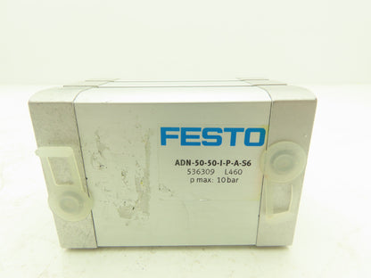 Festo ADN-50-50-I-P-A-S6 Pneumatic Air Cylinder 50mm Bore 50mm Stroke 145PSI