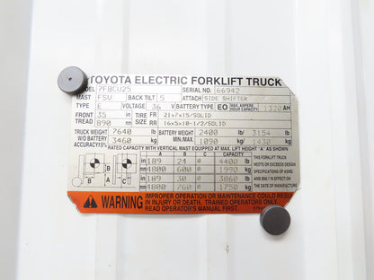 Toyota 45208-23320-71-B Electric Forklift Steering Column Cover Off 7FBCU25