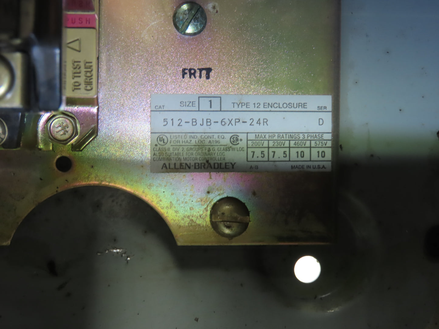 Allen-Bradley 512-BJB-6XP-24R Combination Starter Fusible 600V 3PH 10HP