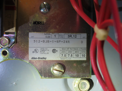 Allen-Bradley 512-BJB-1-6P-24R Combination Starter Fusible 600V 3PH 10HP