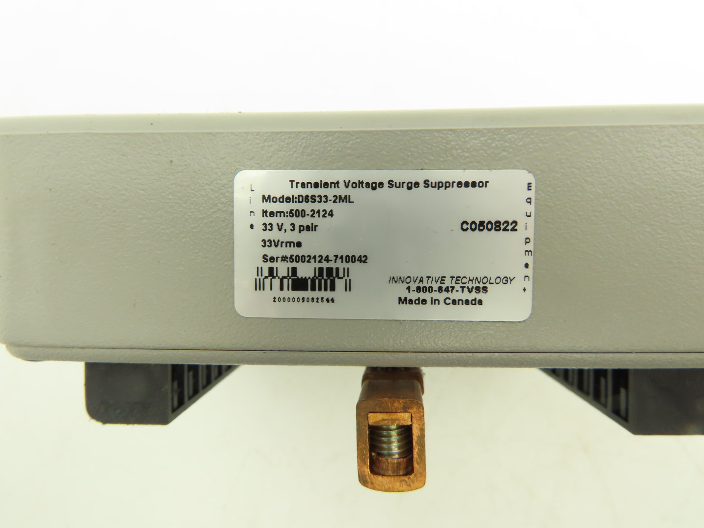 Innovative Technology D6S33-2ML Transient Voltage Surge Suppressor Commercial