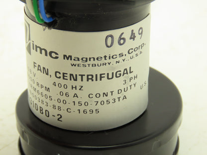 IMC Magnetics BT1310B0-2 Centrifugal Fan 9000 RPM 208V 400Hz 3Ph Continuous Duty