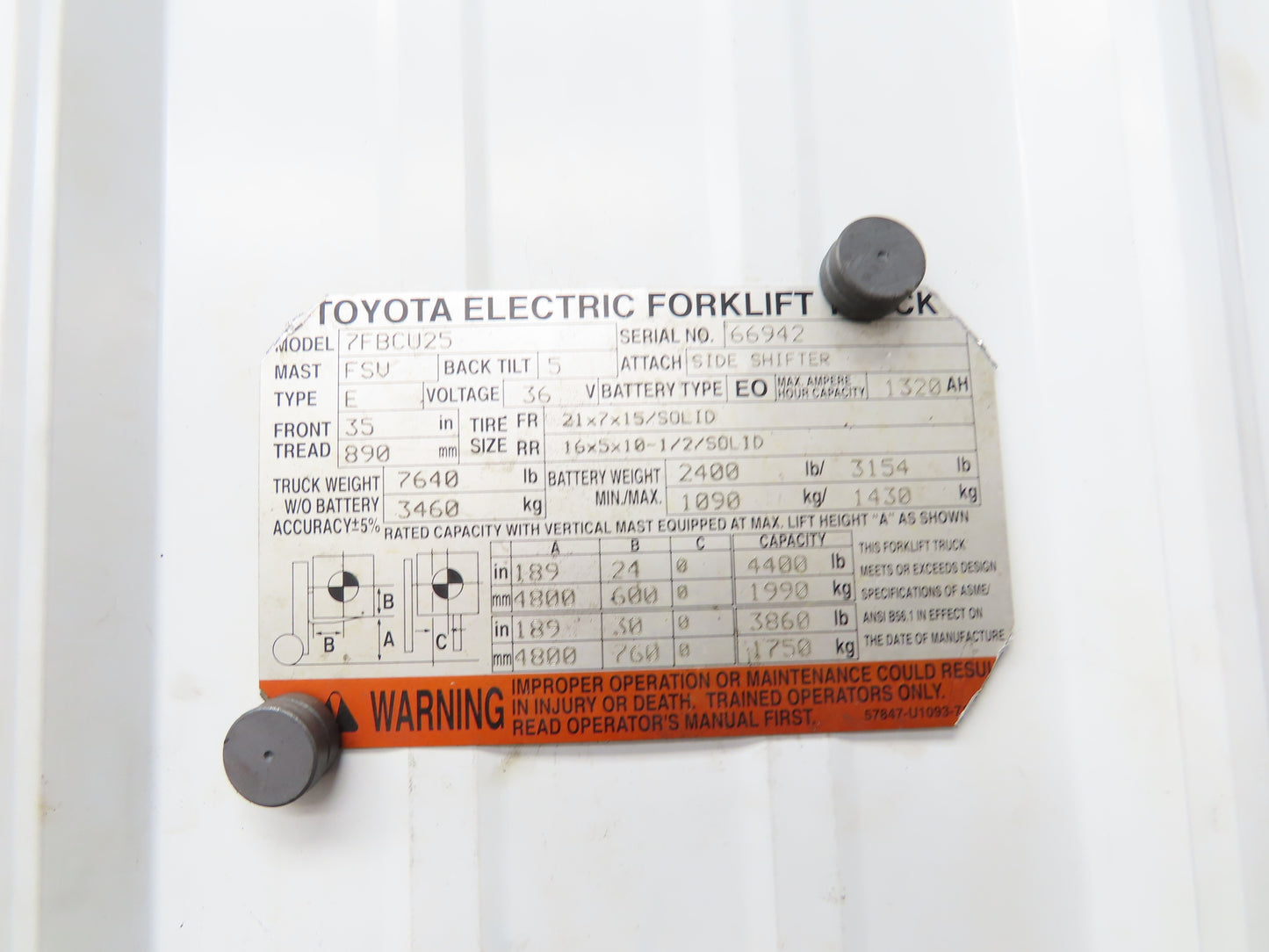 Toyota 43610-21440-71 Electric Forklift Nishina Swing Hydraulic Cylinder 7FBCU25