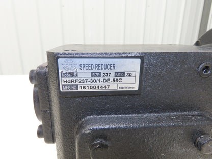 Worldwide HDRF237-30/1-DE-56C Worm Gearbox 30:1 Reducer 58rpm Dual Shaft 56C
