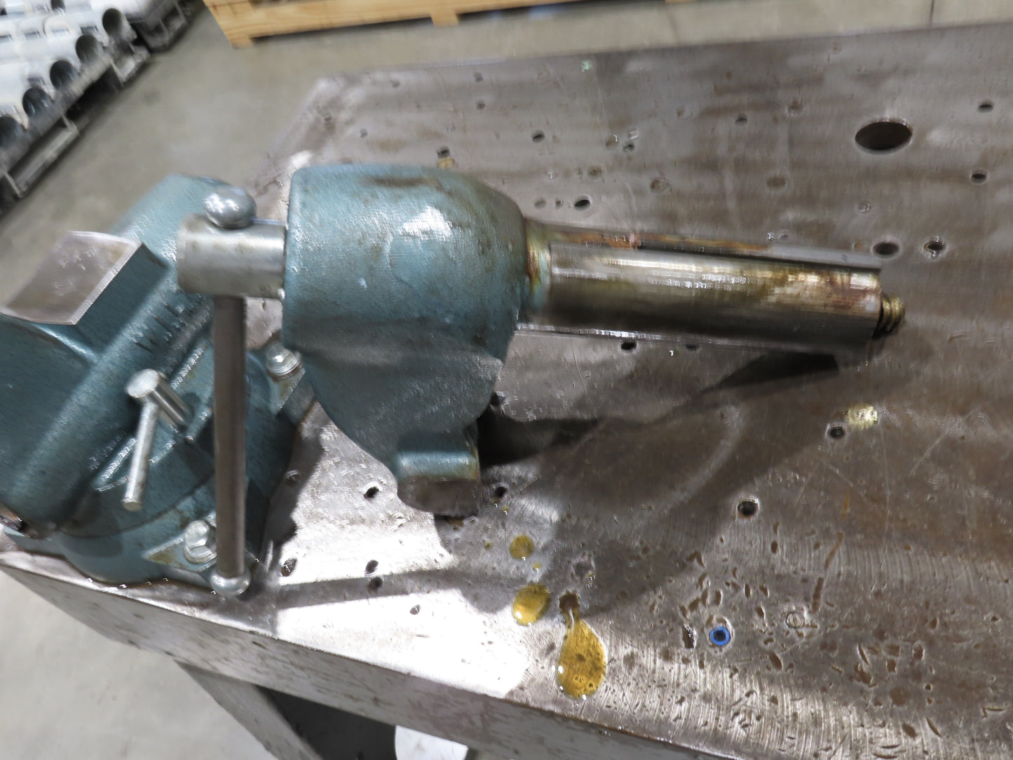 Vintage 1" Steel Welding Layout Table 60x24" Cast Iron Wilton Vise 4-1/2"