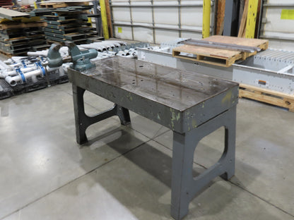 Vintage 1" Steel Welding Layout Table 60x24" Cast Iron Wilton Vise 4-1/2"