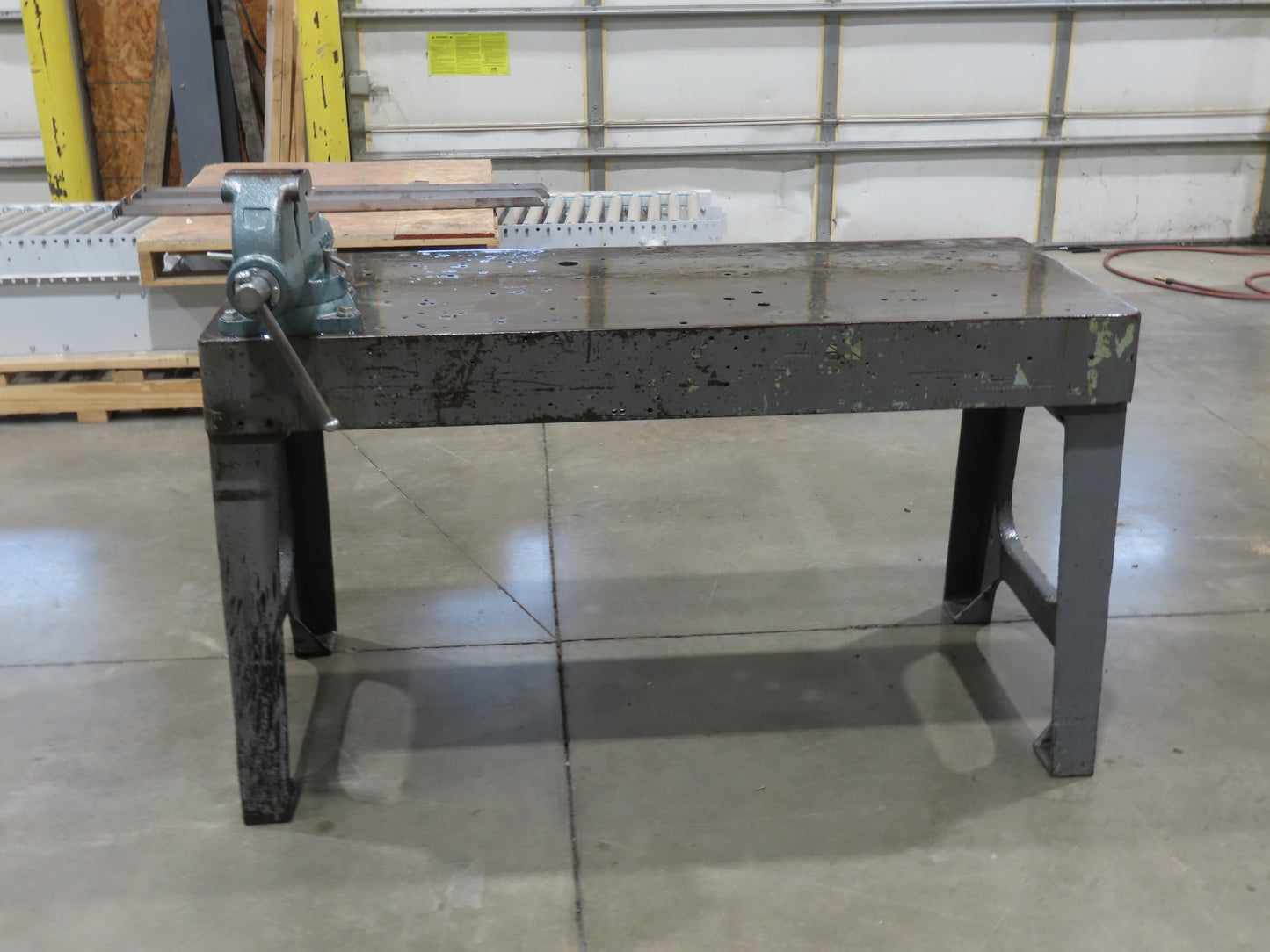 Vintage 1" Steel Welding Layout Table 60x24" Cast Iron Wilton Vise 4-1/2"