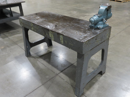 Vintage 1" Steel Welding Layout Table 60x24" Cast Iron Wilton Vise 4-1/2"