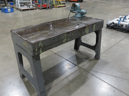 Vintage 1" Steel Welding Layout Table 60x24" Cast Iron Wilton Vise 4-1/2"