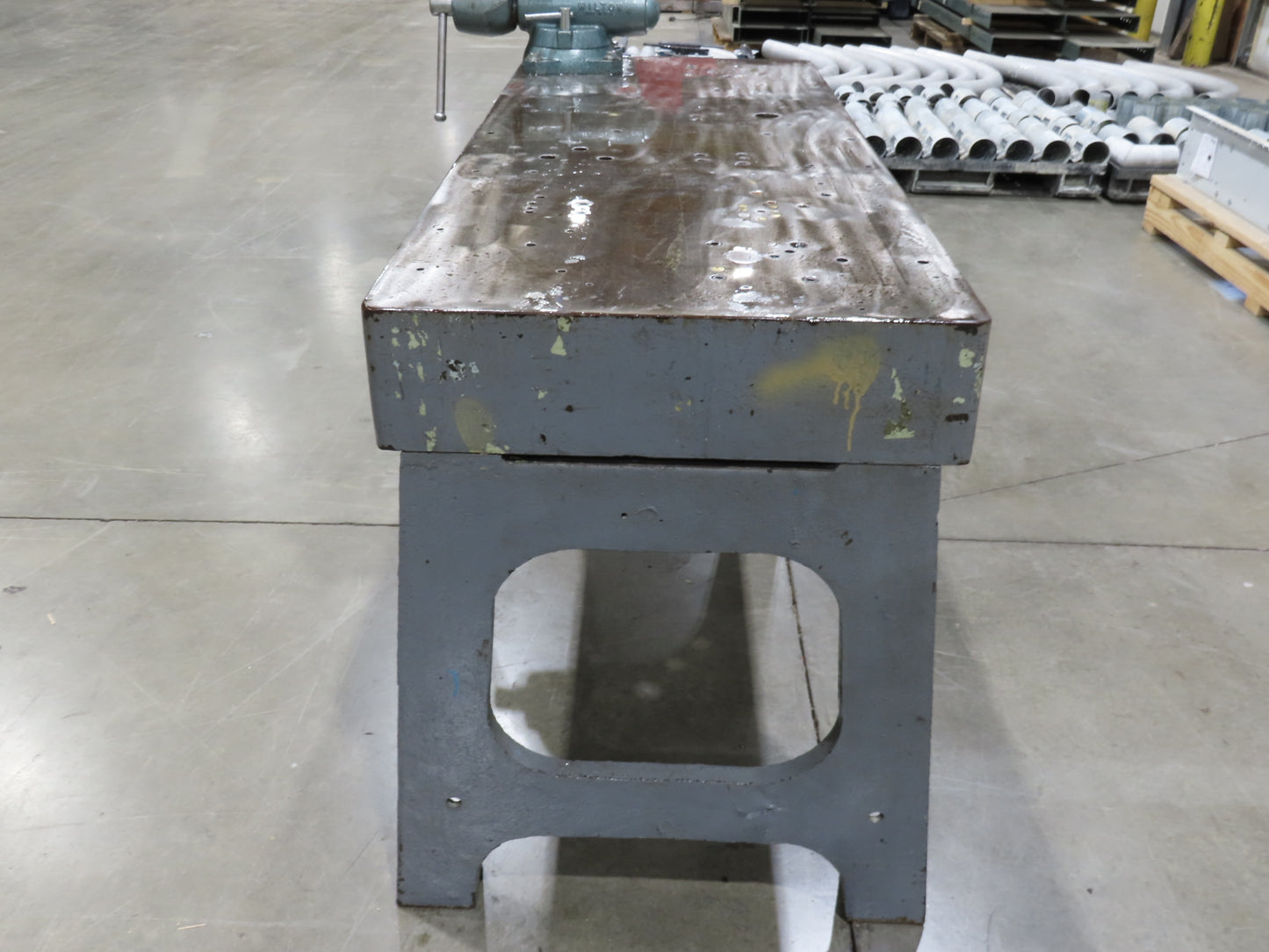 Vintage 1" Steel Welding Layout Table 60x24" Cast Iron Wilton Vise 4-1/2"