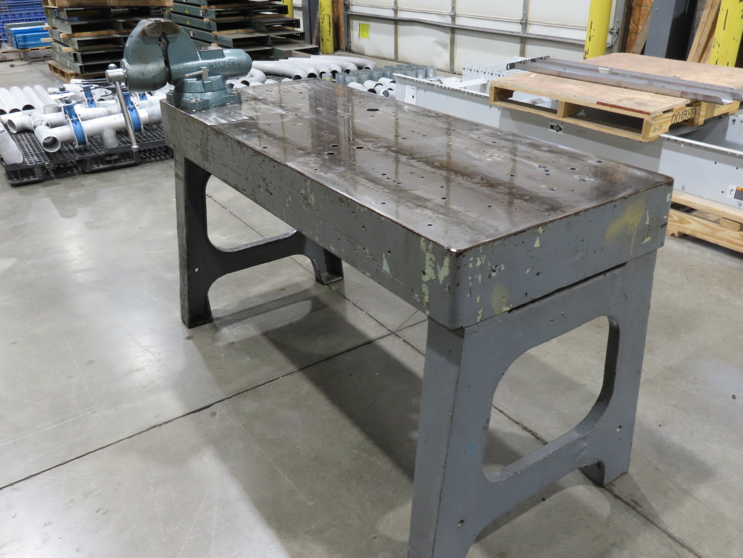 Vintage 1" Steel Welding Layout Table 60x24" Cast Iron Wilton Vise 4-1/2"