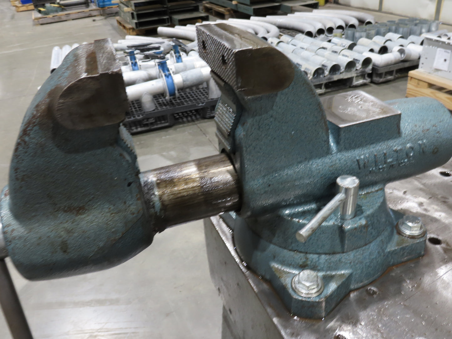 Vintage 1" Steel Welding Layout Table 60x24" Cast Iron Wilton Vise 4-1/2"