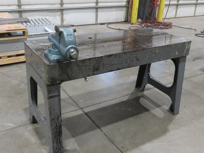 Vintage 1" Steel Welding Layout Table 60x24" Cast Iron Wilton Vise 4-1/2"