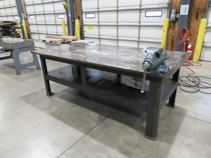 1" Top Steel Fabrication Welding Layout Table Work Bench 96"x48"x35" Wilton Vise