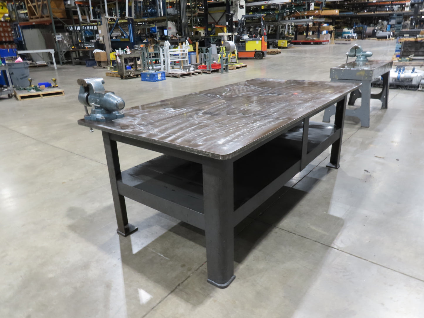 1" Top Steel Fabrication Welding Layout Table Work Bench 96"x48"x35" Wilton Vise