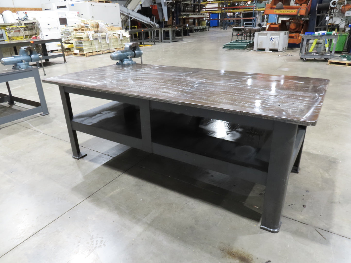 1" Top Steel Fabrication Welding Layout Table Work Bench 96"x48"x35" Wilton Vise