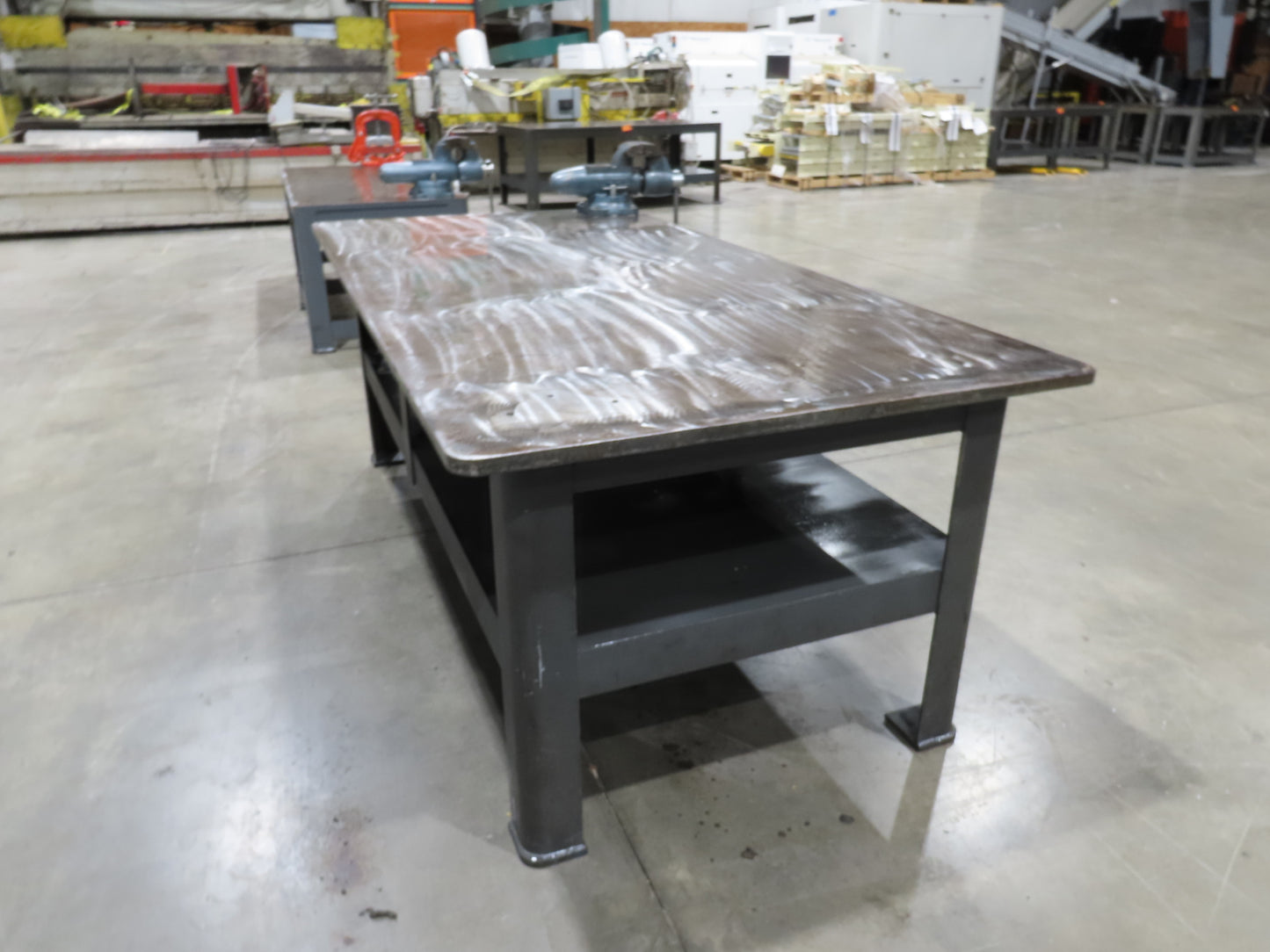 1" Top Steel Fabrication Welding Layout Table Work Bench 96"x48"x35" Wilton Vise