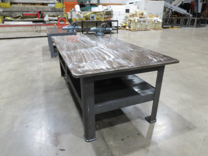 1" Top Steel Fabrication Welding Layout Table Work Bench 96"x48"x35" Wilton Vise