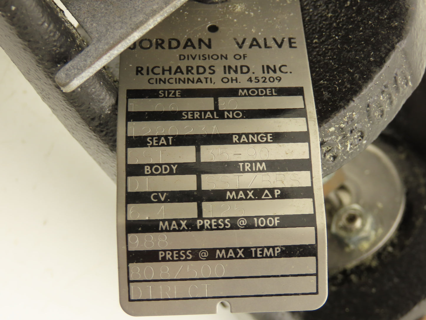 Jordan Valve Mark 80 Temperature Regulator 1"NPT 35-90 Range 14.5" Copper Bulb