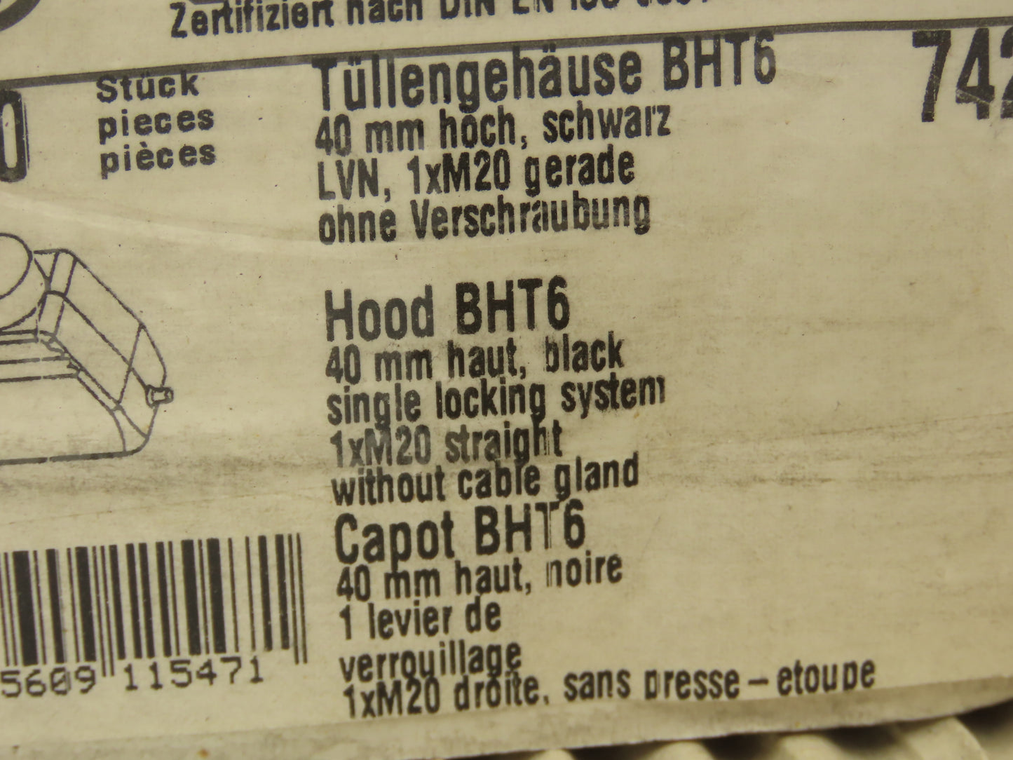 Walther Procon BHT6 40mm Electrical Hood Housing M20x1.0 Black  Lot of 20