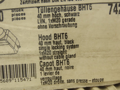 Walther Procon BHT6 40mm Electrical Hood Housing M20x1.0 Black  Lot of 20