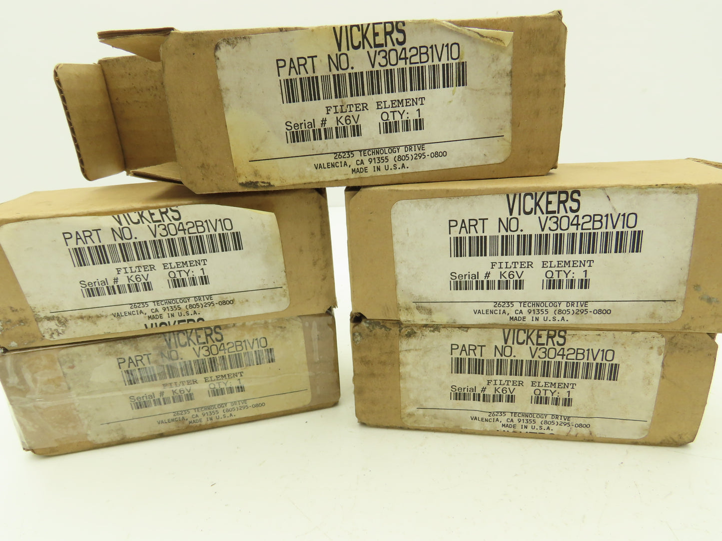 Vickers V3042B1V10 Hydraulic Filter Element 6 Micron  Lot of 5