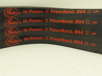 Gates 4/B64 Hi-Power II Powerband V-Belt 4-Groove 3"W x 67"L 9093-4064