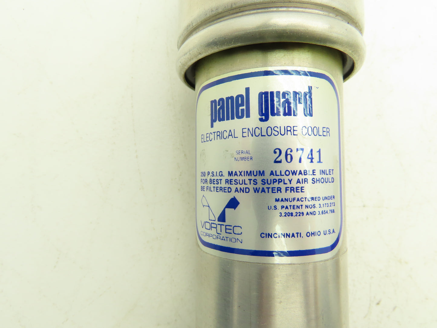 Vortec Corporation 701 Panel Guard Electrical Enclosure Cooler 250PSIG Max
