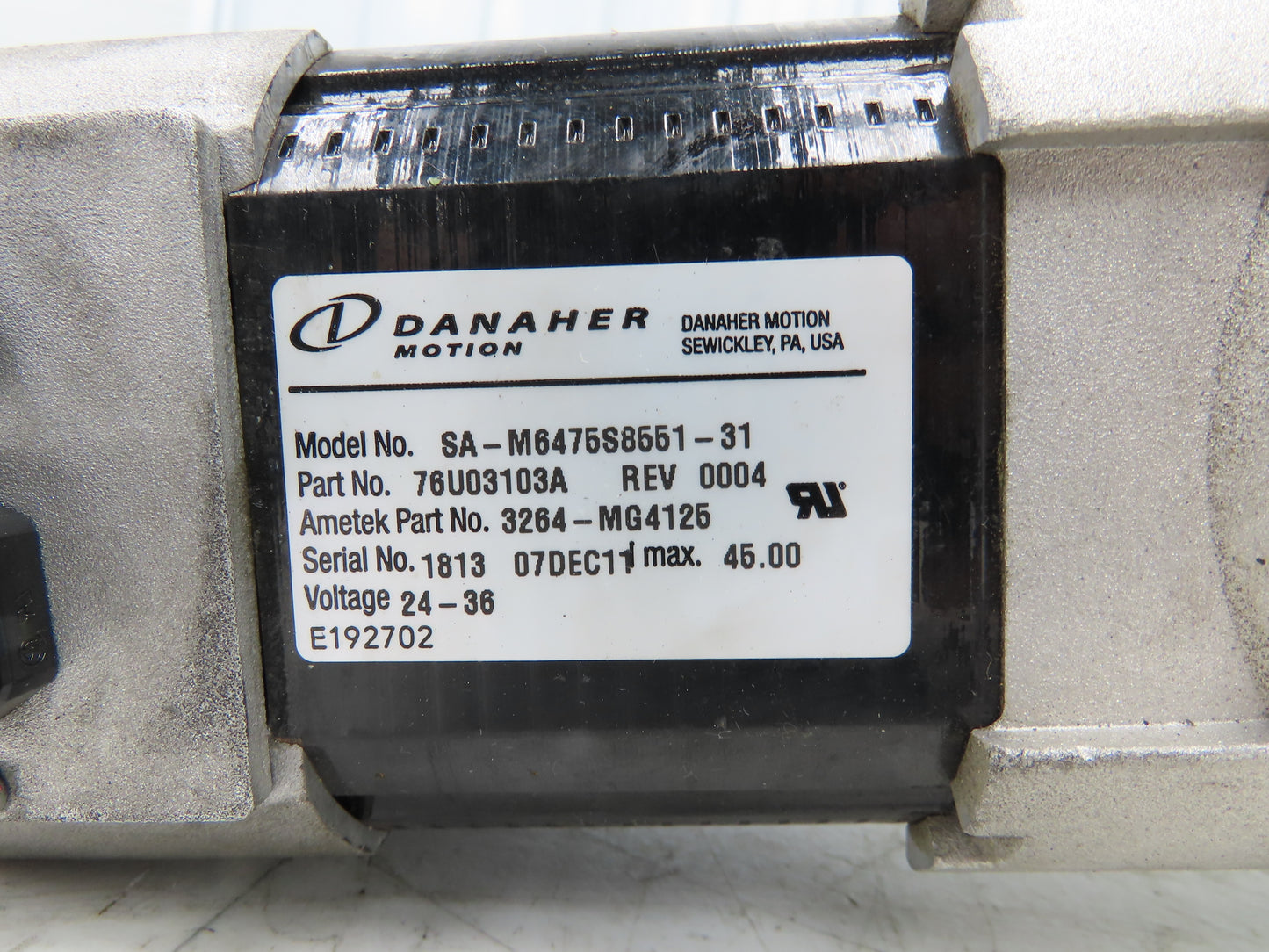 Danaher Motion 76U03103A Order Picker Forklift Steering Motor 0S030ECN24TE089