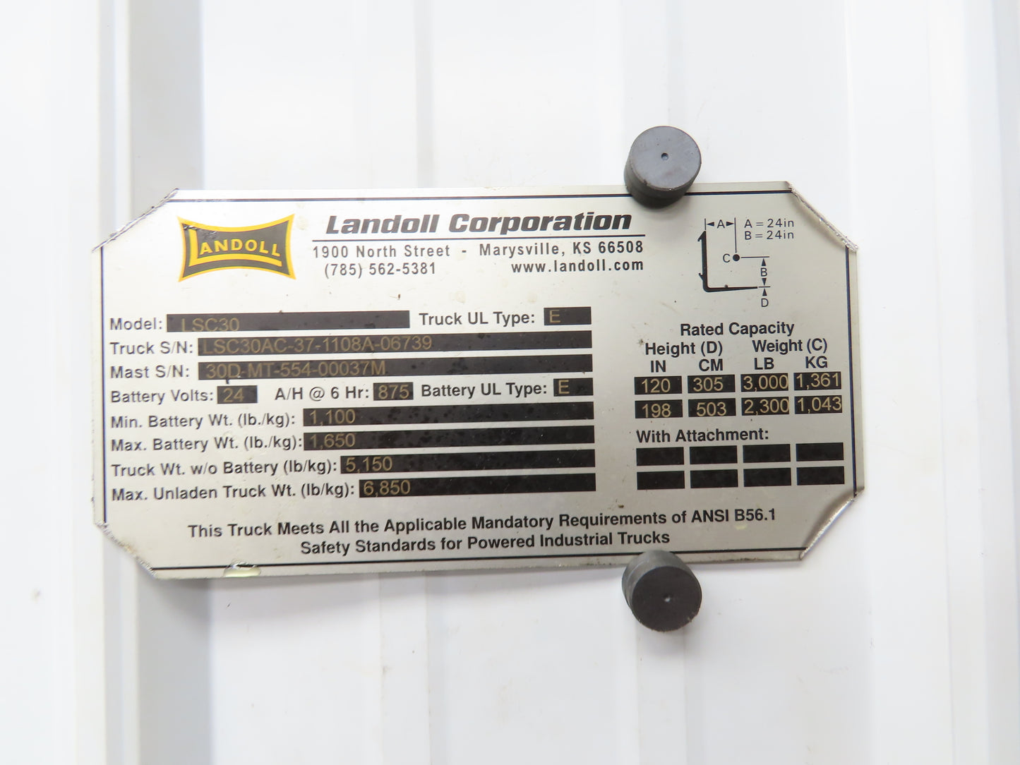 Landoll Red E-Stop Button 48VDC Removed From LSC30 Stand On Forklift