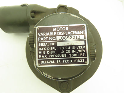 Delaval 10892213 Variable Displacement Hydraulic Motor 3000PSI 0.2-1.0 IN3/Rev