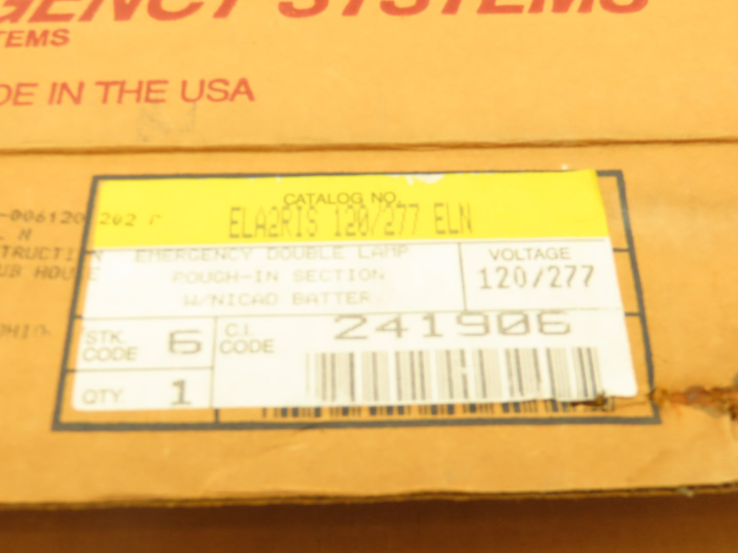Lithonia Lighting ELA2RIS 120/277 ELN Green LED Rough-In Section Emergency Exit