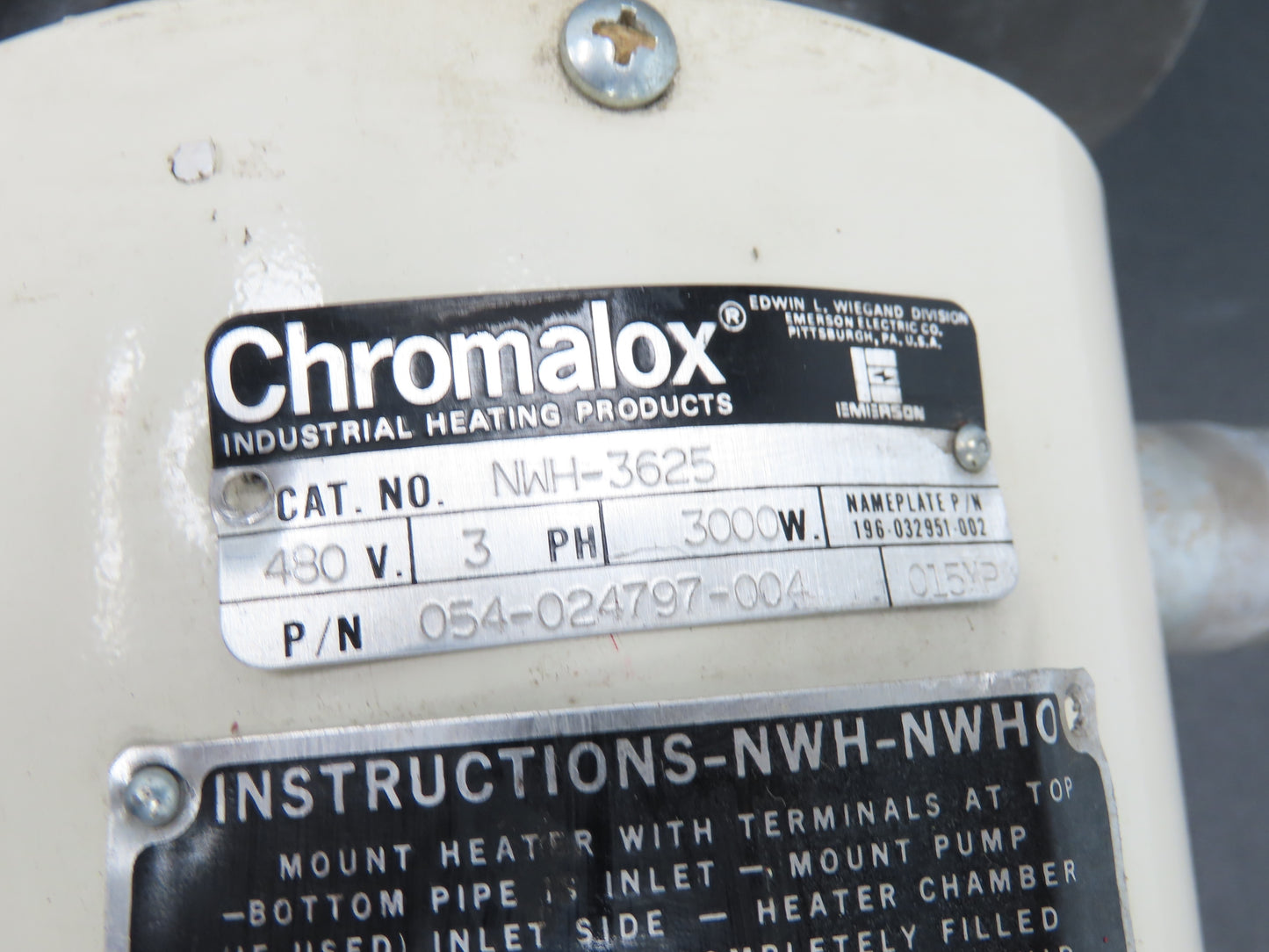 Chromalox NWH-3625 Circulation Water Heater 3" Flange 28"L  *Housing Only*