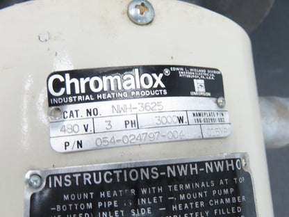 Chromalox NWH-3625 Circulation Water Heater 3" Flange 28"L  *Housing Only*