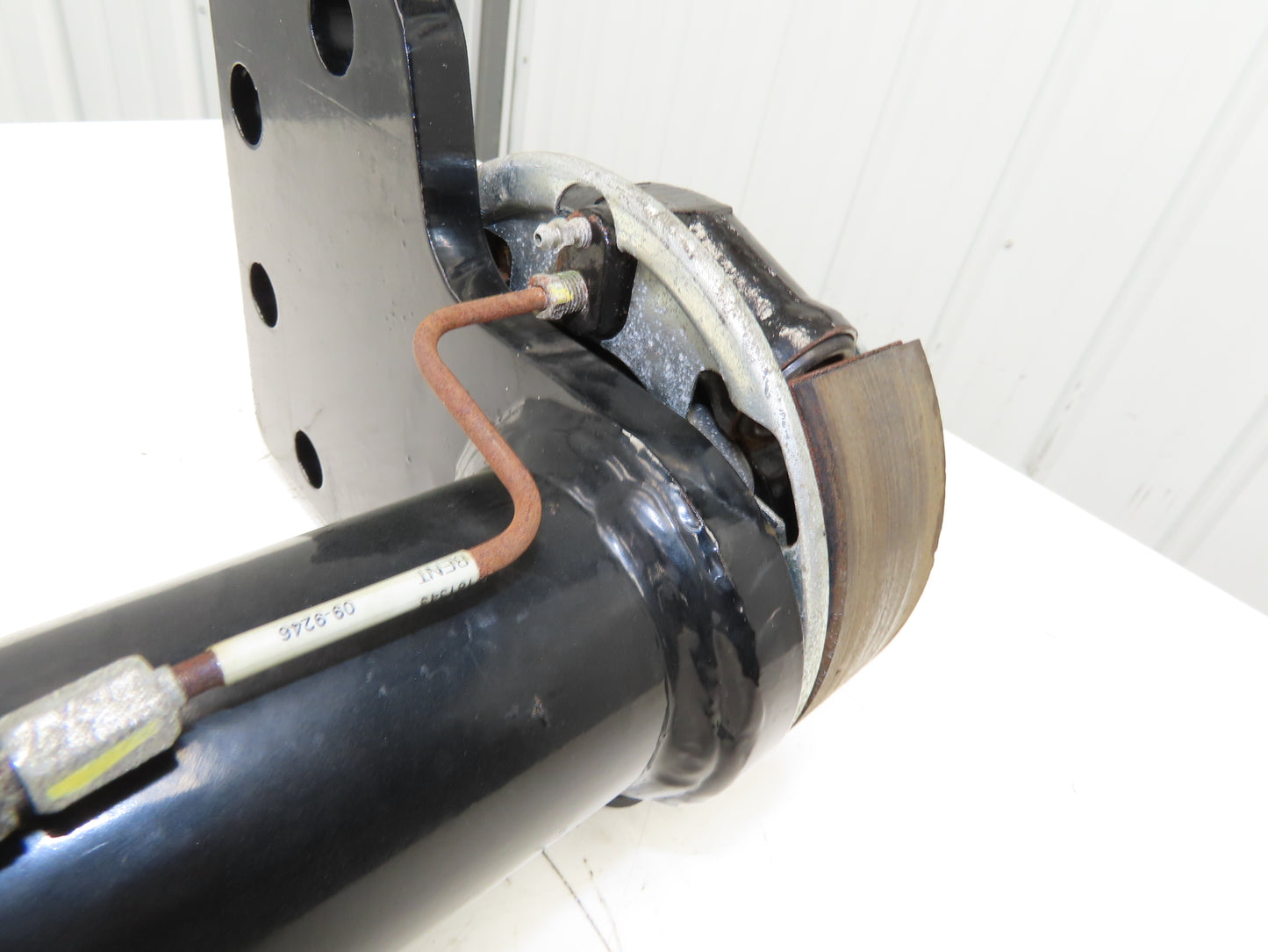 Landoll Front Axle Hub & Brake Assembly Removed From LSC30 Stand On Forklift