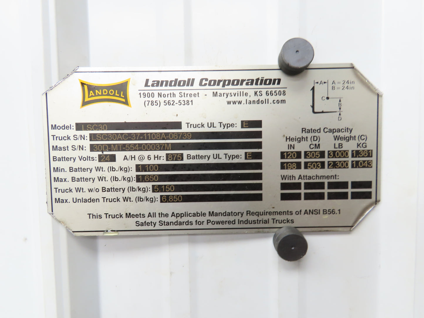 Landoll Front Axle Hub & Brake Assembly Removed From LSC30 Stand On Forklift
