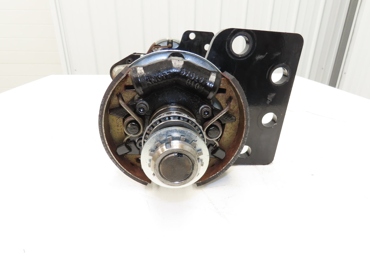 Landoll Front Axle Hub & Brake Assembly Removed From LSC30 Stand On Forklift