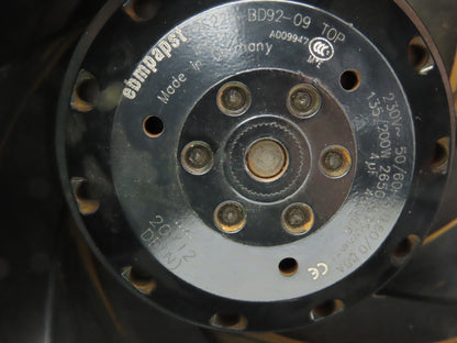 EBM-Papst R2E225-BD92-09 Centrifugal Blower Fan 225mm 200W 230V 1PH 2950RPM