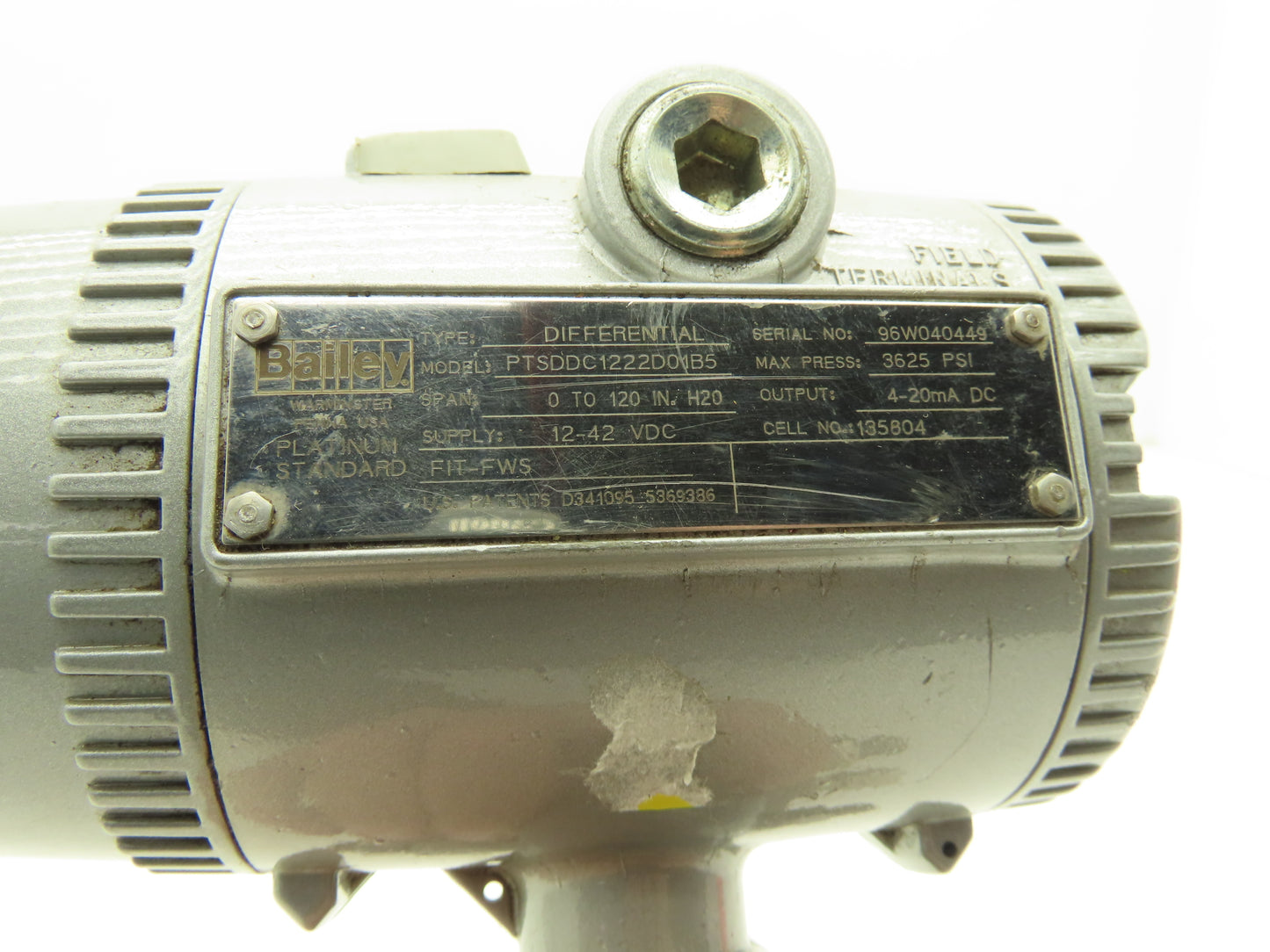 Bailey PTSDDC1222D01B5 Differential Pressure Transmitter 0-120 IN/H20 12-42VDC