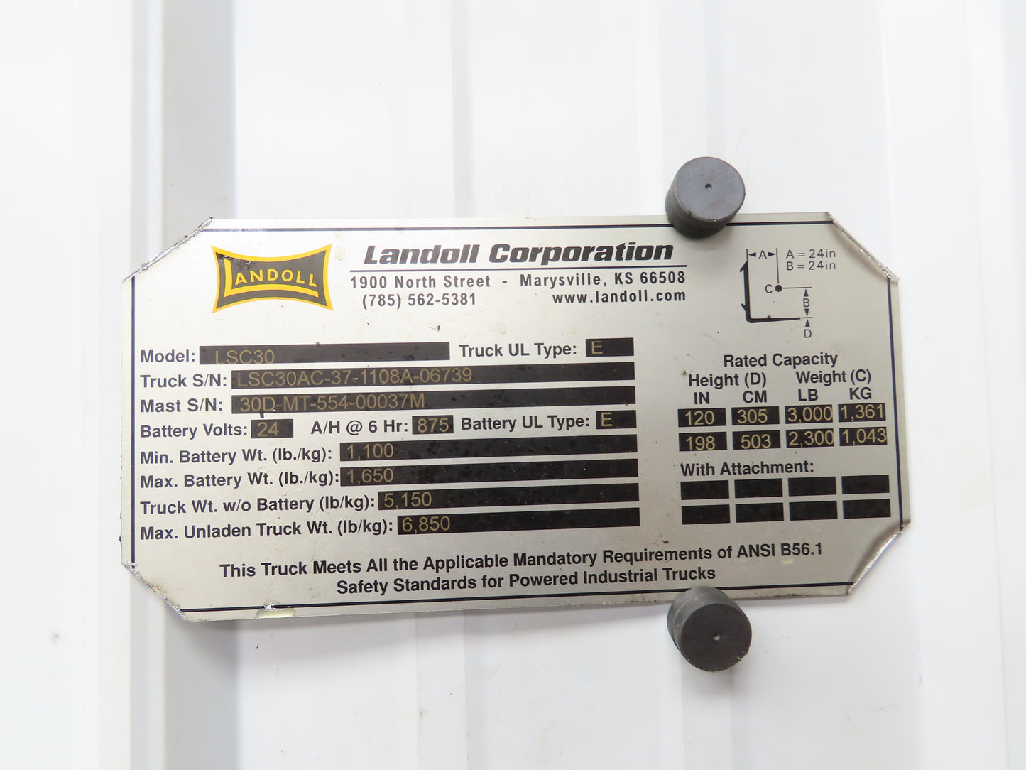 Landoll LSC30 Hydraulic Brake Pedal Master Cylinder Assembly Off LSC30 Forklift