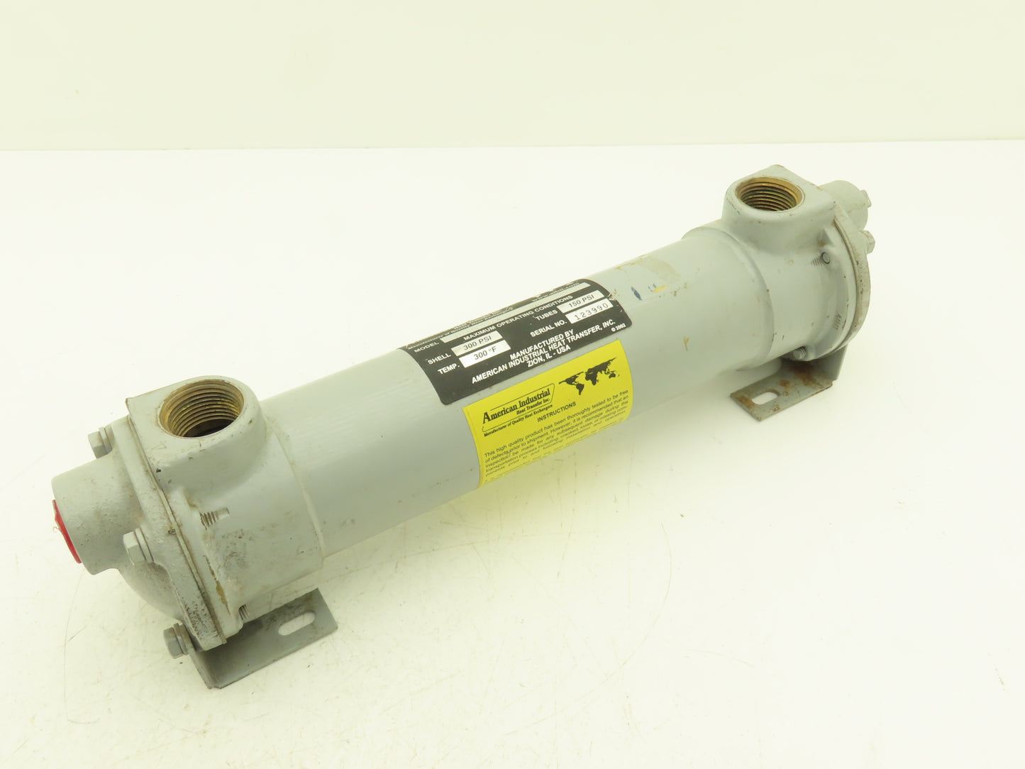 American Industrial AA-614-1.5-4-FP Shell & Tube Heat Exchanger 4-Pass 3/4x1"NPT