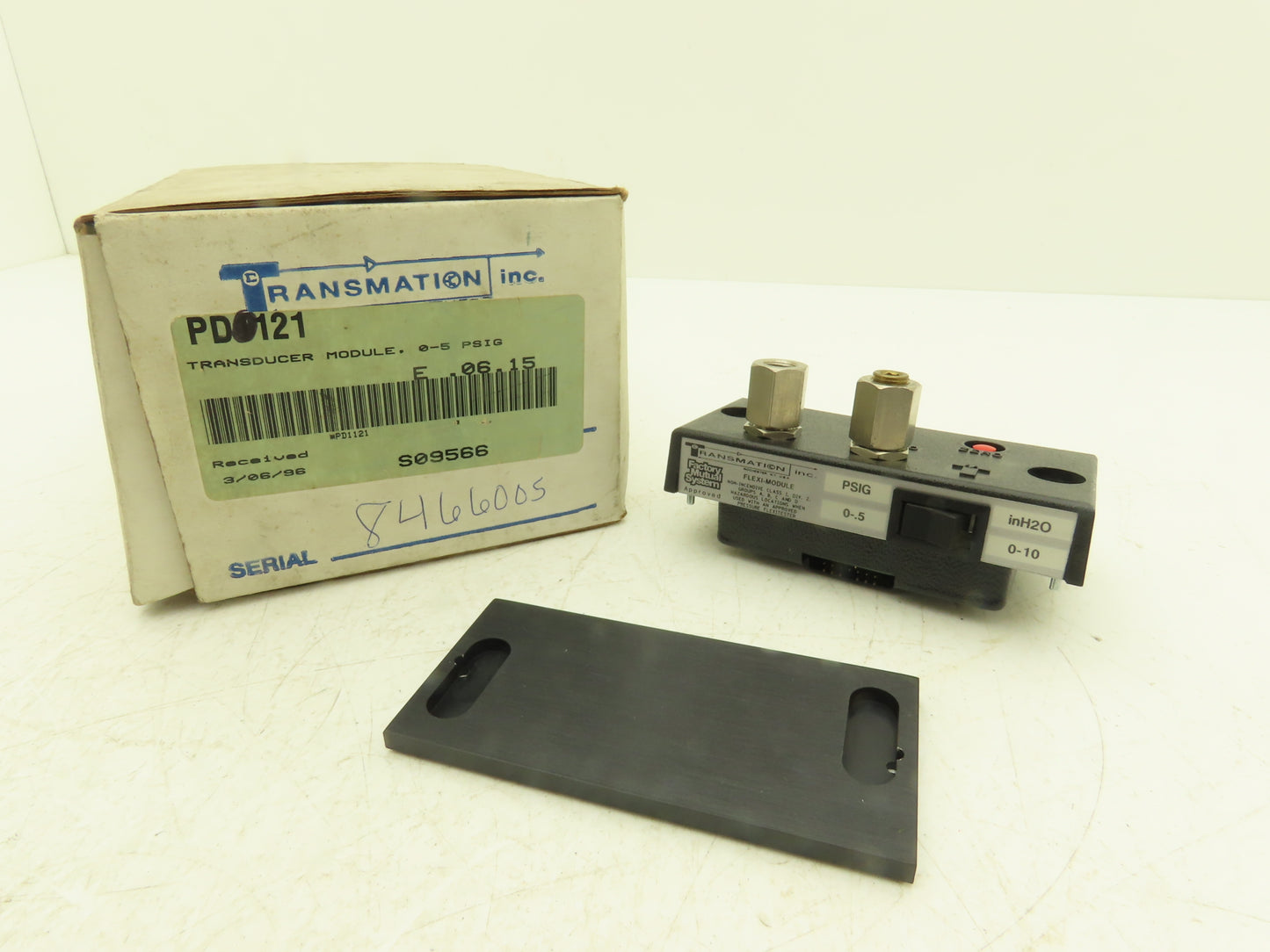 Transmation PD0121 Flexi-Module Pressure Transducer 0-0.5PSI 0-10 In H2O